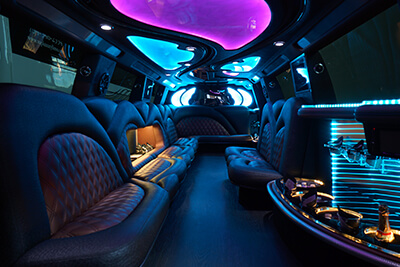 stretch limousines with neon lights